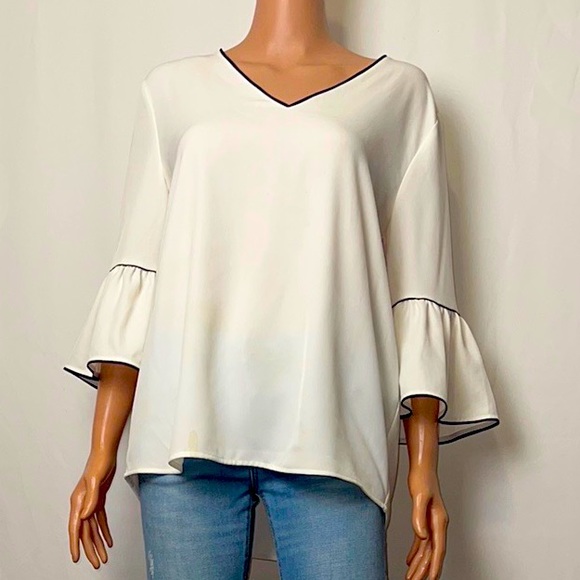 Calvin Klein Tunic Blouse White. Size Medium. - Picture 2 of 10